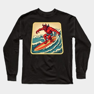 Satan surf riding Long Sleeve T-Shirt